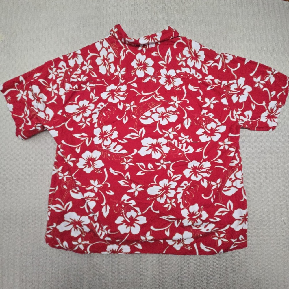 Hilo Hattie Shirt Mens 3XL Red Floral Hawaiian Short Sleeve Made Hawaii USA - Picture 10 of 10